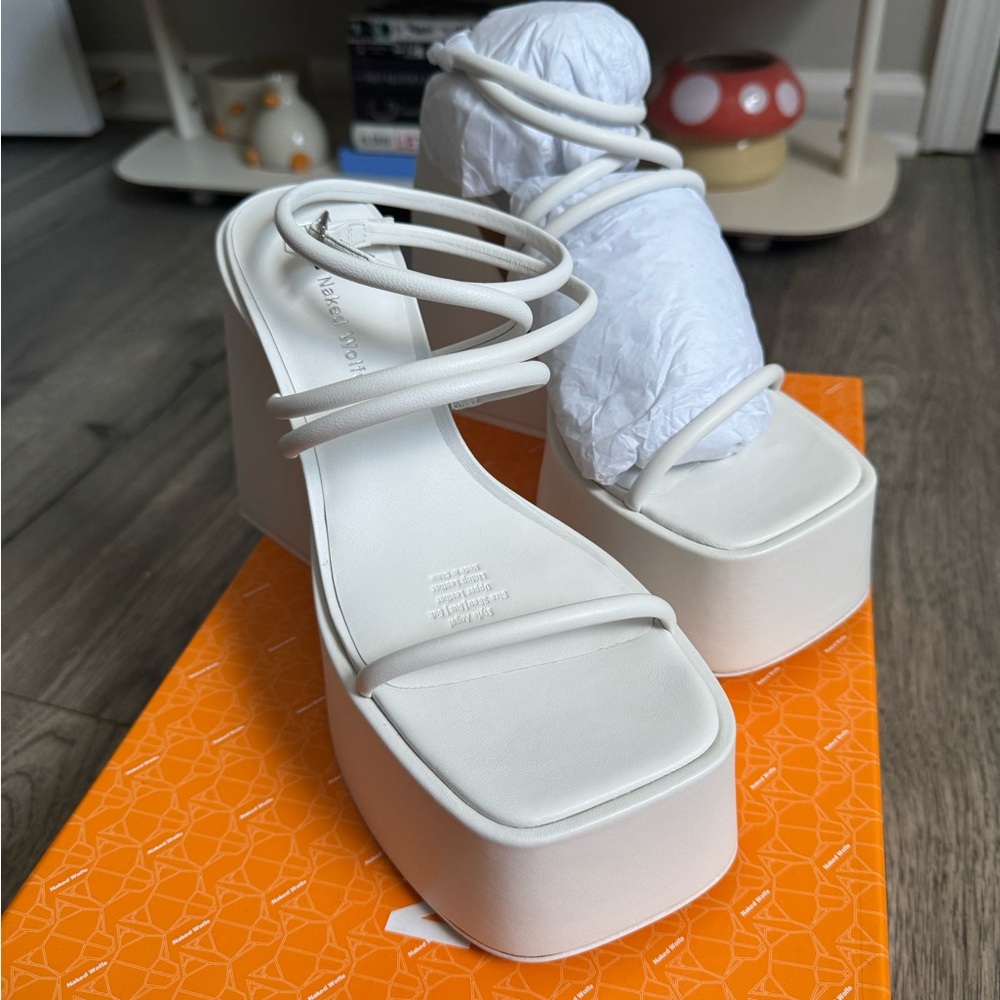 Naked Wolfe - Angel Platform Sandals/Heels - White - Picture 2 of 6